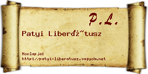 Patyi Liberátusz névjegykártya